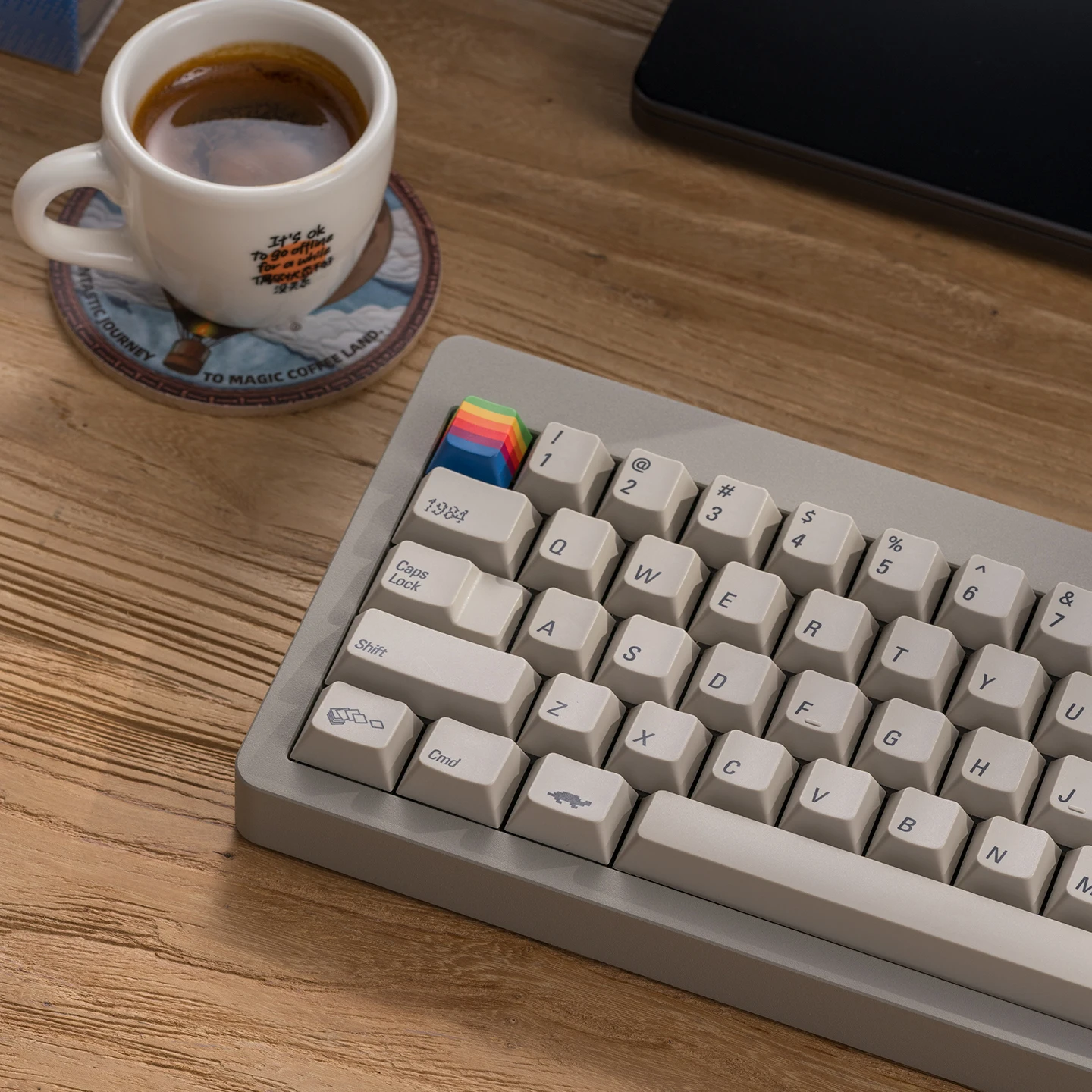 

Retro Gray Italic Theme Keycaps Set PBT Cherry Profile Custom Original Handmade Keycaps for Mechanical Keyboard Accessories