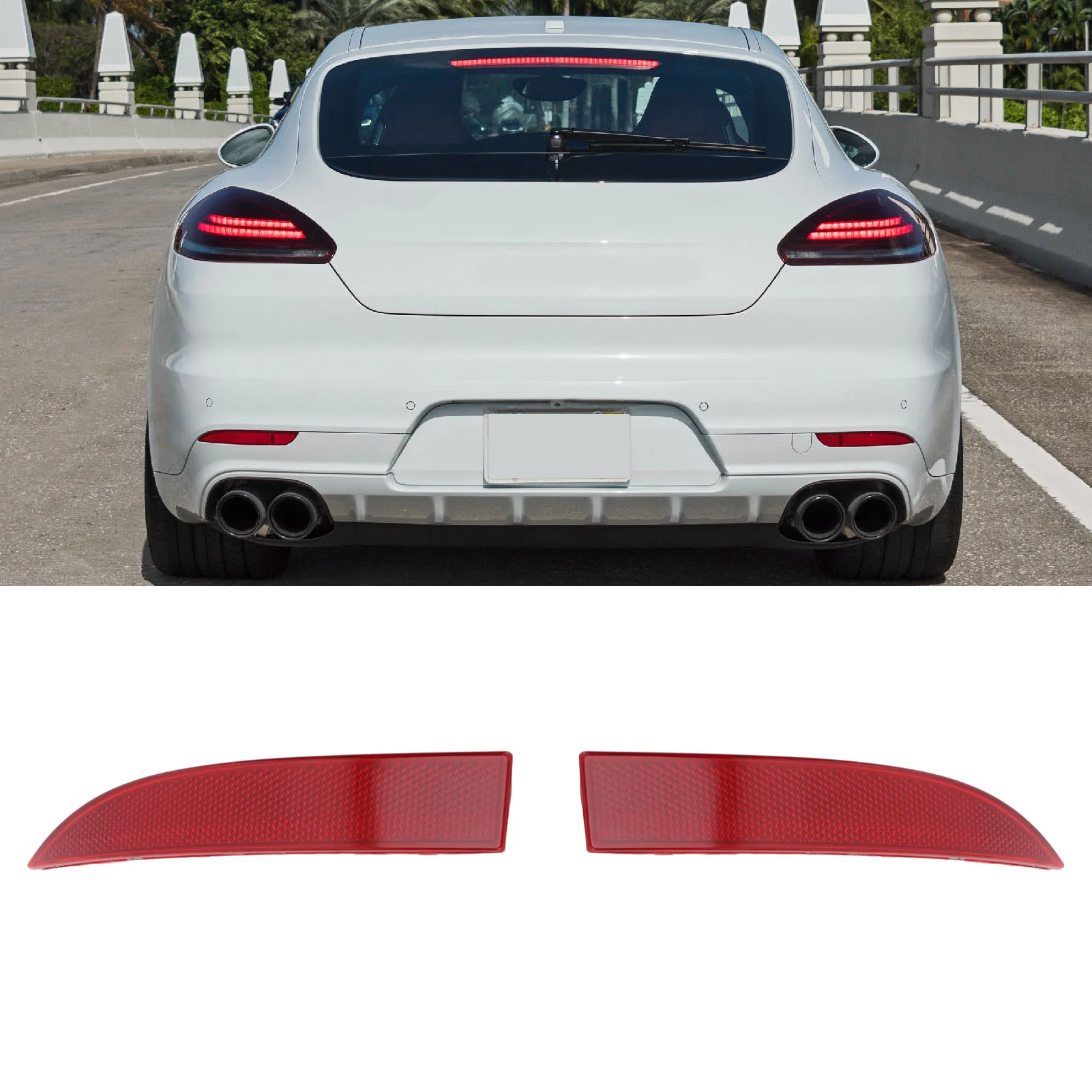 Right or Left Rear Bumper Reflector Red Marker Bumper Reflector 97063148701 97063148801 For Porsche Panamera 970 2014-2018