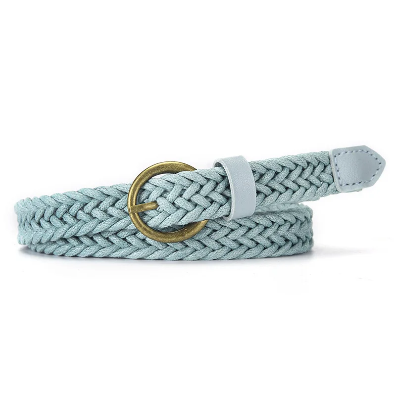 Bohemia Wax Rope Braided Women's Belt Gothic Vintage Jeans Dress Accessories Girdle Fashion Simple Design Pin Buckle Waistband
