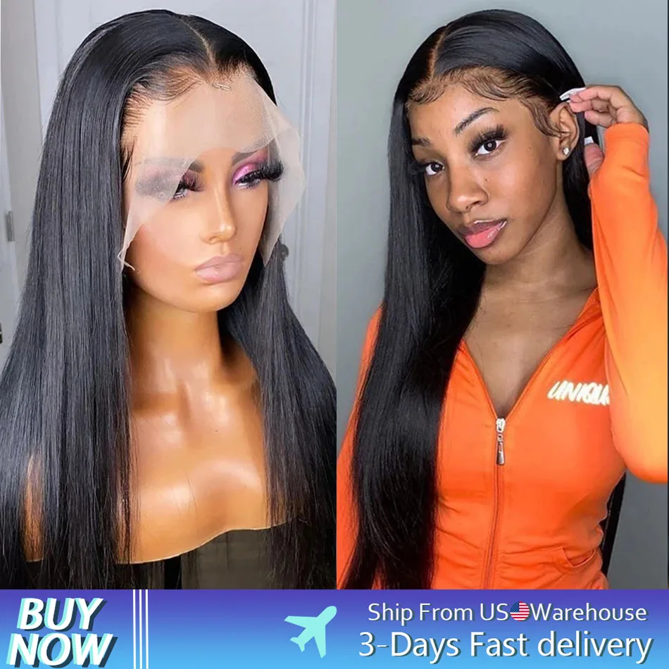 Bone Straight Lace Frontal Wig Brazilian 13x4 13x6 HD Transparent Lace Front Human Hair Wigs 360 Human Hair Lace Wigs for Women