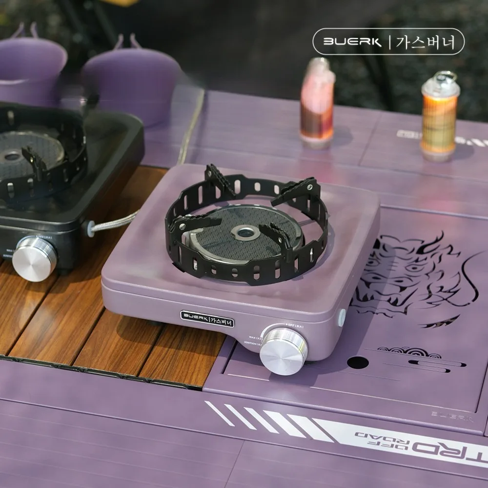 

BUERK 8000 Вт Инфракрасная газовая плита Сверхлегкая разделенная кассетная плита Мощная газовая горелка с прямым пламенем Ветрозащитная, стабильная под давлением