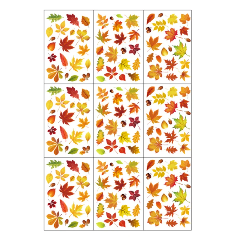 

Thanksgiving Maple Leaf Static Sticker DIY Car Scrapbook Mobile Phone Window Glass Refrigerator Stickers Party Scene Decoration