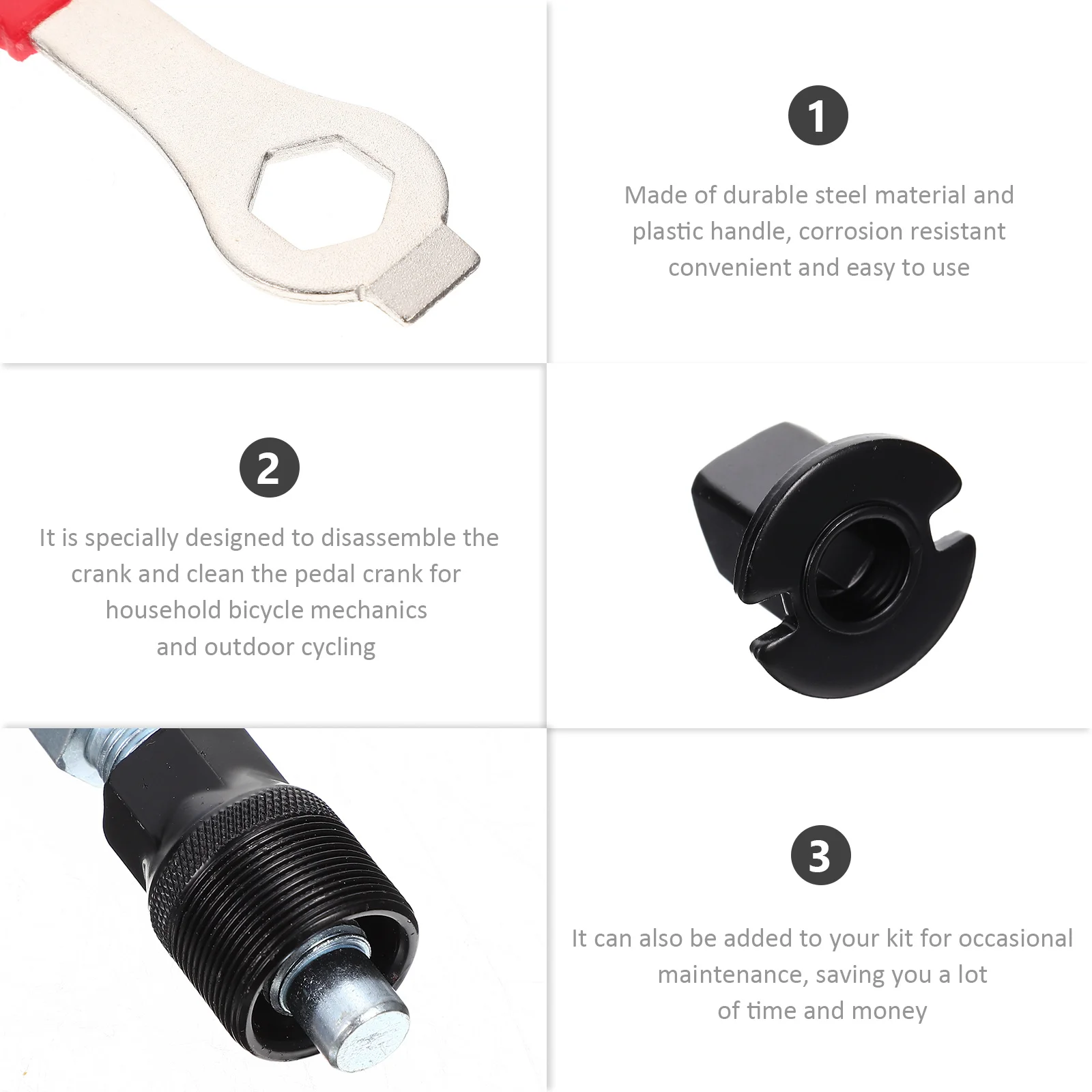 

1Set Bike Crankset Removal Tool Precision Thread Crank Puller Kit Universal Bicycle Repair Tool Durable Steel Crank Arm