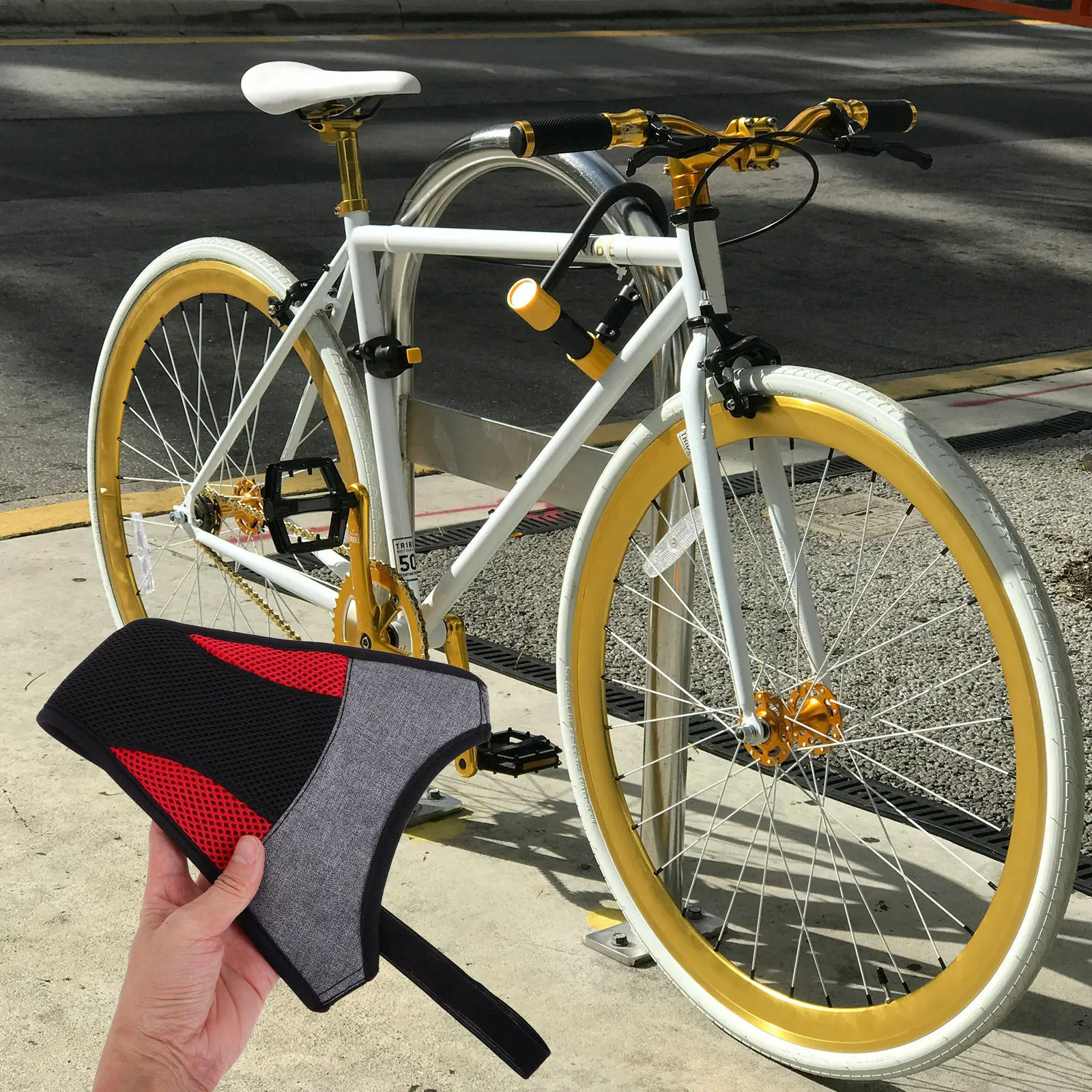 Trainer Riding Sweat Guard Band Stylish Comfortable Fit Sweat Absorbing Denim Net for Indoor Outdoor Cycling Bike Frame