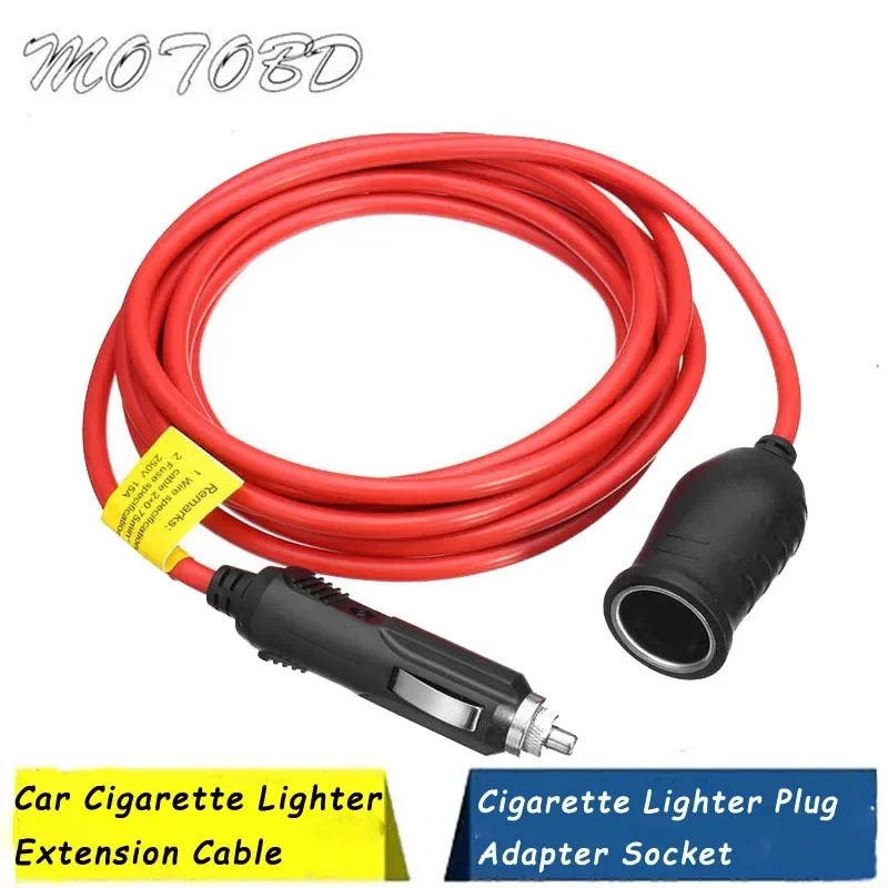 12V 24V 360CM 3.6M Car Cigarette Lighter Extension Cable Cigarette Lighter Plug Adapter Socket Charger Lead Cord Wire