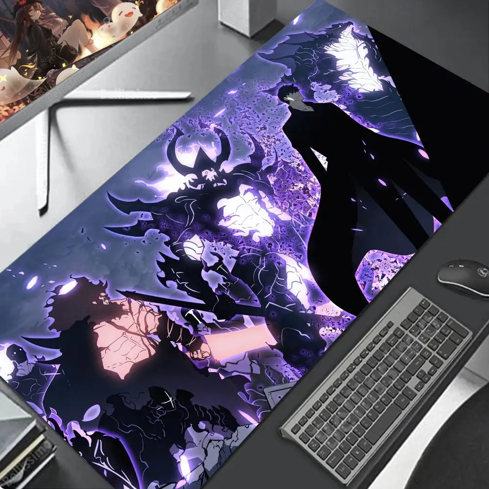 S_Solos L_Leveling Mouse Pad Gamer keyboard Esports Kawaii pk control Large rubber mouse Desk accessories pa HD