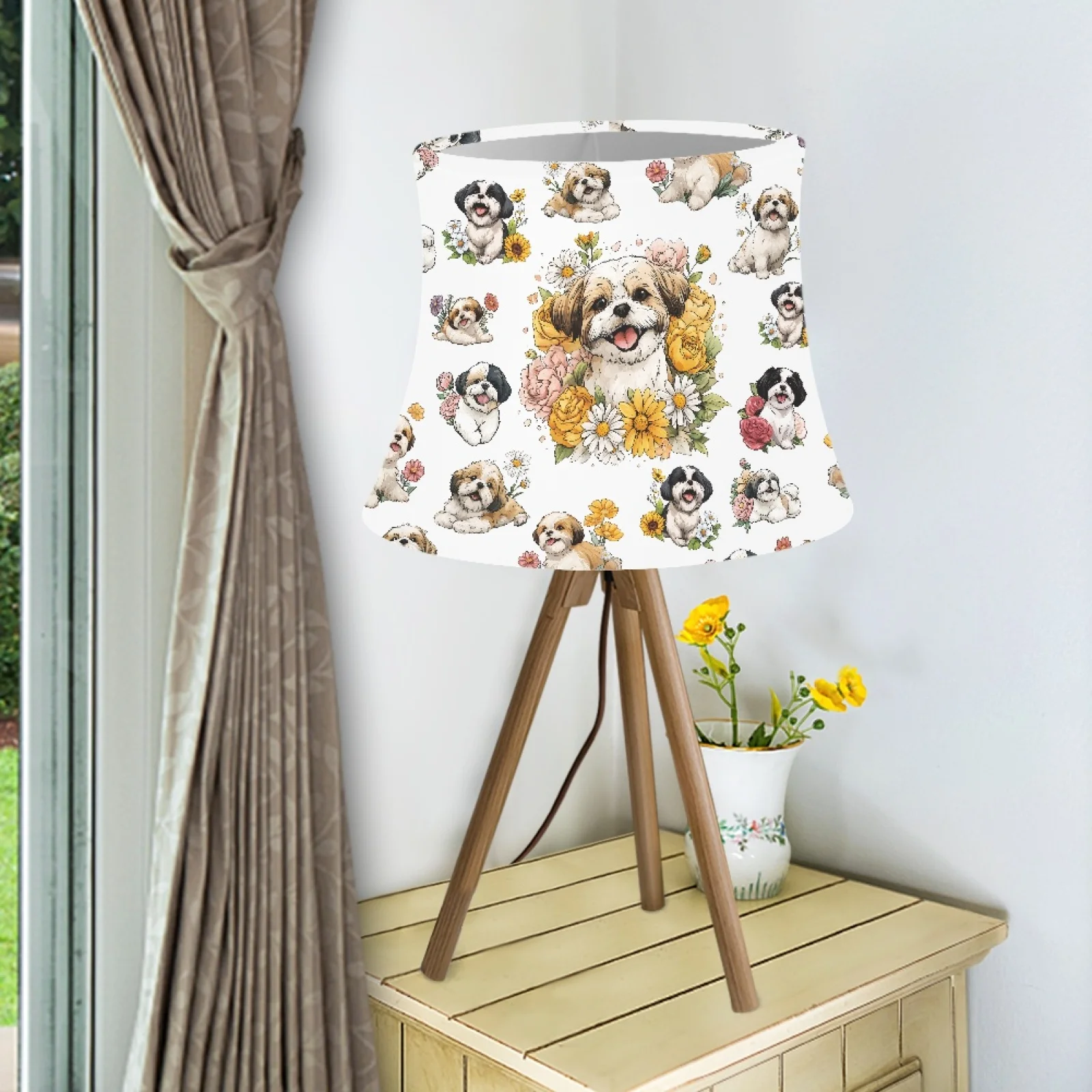 

Cartoon Dog Print Lampshade Covers for Table Lamp Floor Lamps Chandelier Wall Candle Lamp Cover European Light Shade Custom