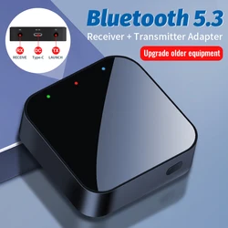 Bluetooth 5.3 Car Transmitter and Receiver Wireless 3.5mm Aux Audio Adapter Bluetooth Car Music Receiver for Headphones Speaker