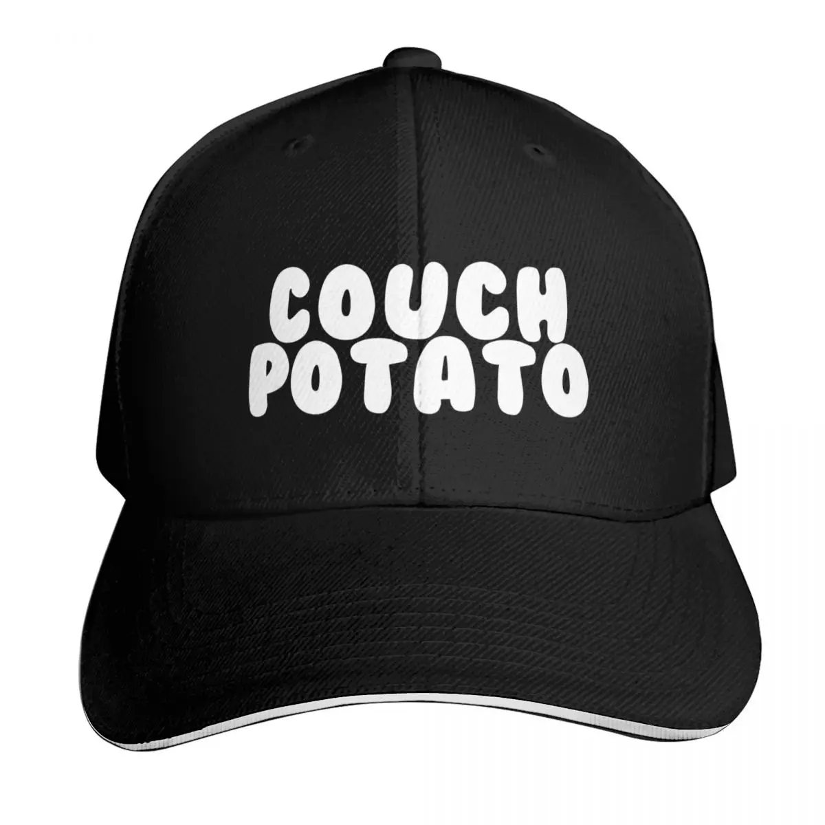 couch potato Baseball Cap Streetwear Hip Hop Trendy Vintage Retro Embroidered Lightweight Packable