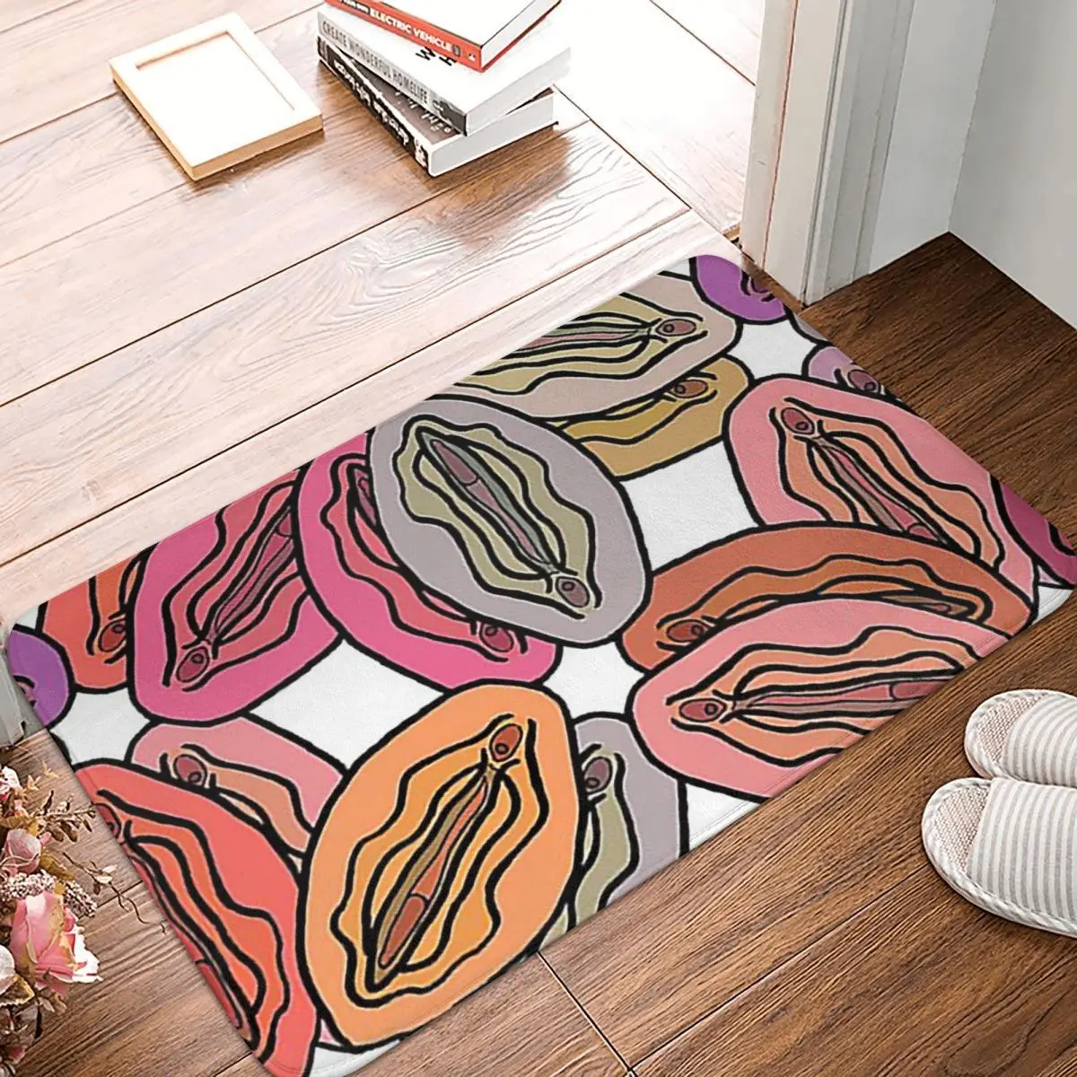 

Vulva Colorful Pattern Anti-slip Doormat Floor Mat Sand Scraping Carpet Rug for Kitchen Entrance Home Bedroom Footpad Mats