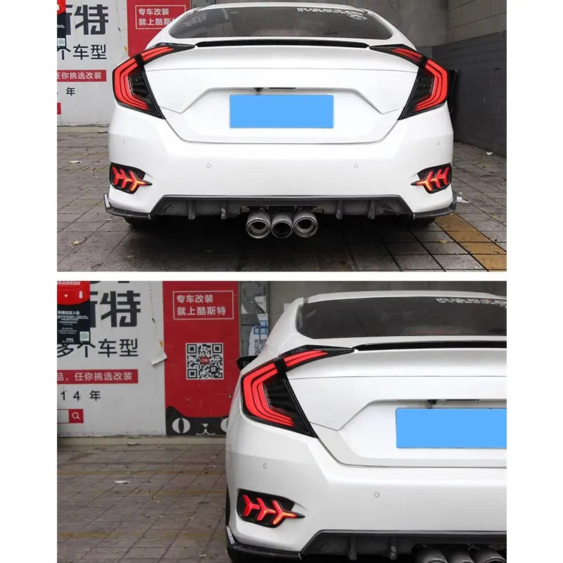 

Car Rear Lamps For Honda Civic 2016-2020 G10 Upgrade Refit DRL New LED Dynamic Turn Signal Brake Taillights Automobile Assembly
