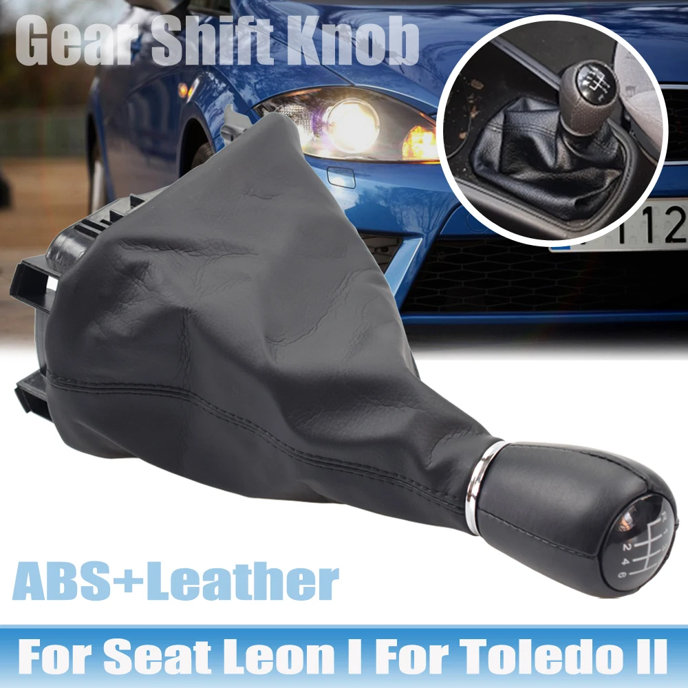 Car Gear Shift Knob MT Handball 5 6 Speed With Dustproof Cover Complete Sets For Seat Leon 1 MK1 For Toledo II MK2 1998-2005