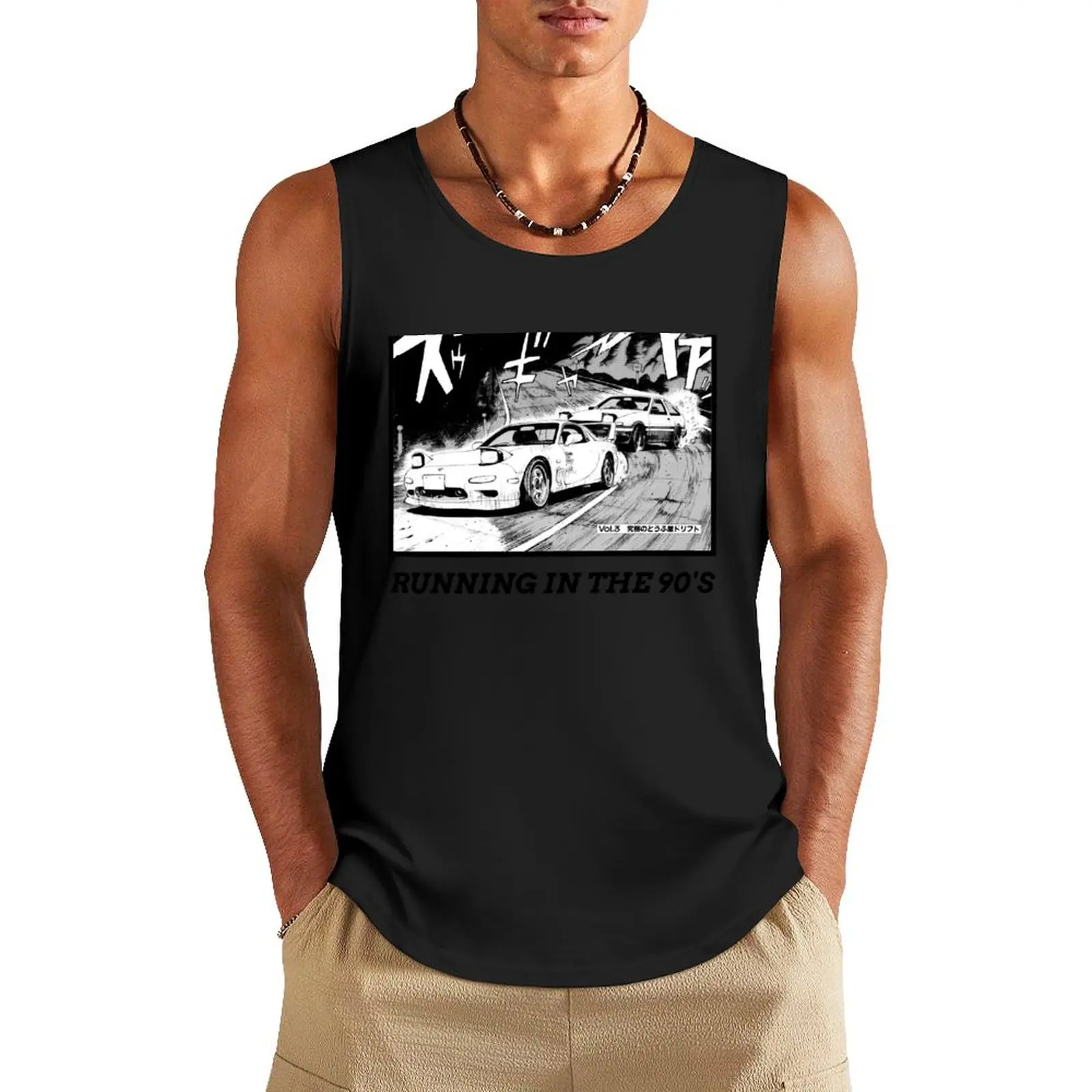 Топ Initial D для бега в 90-х, AE86 vs RX7, одежда для спортзала, Мужская одежда для фитнеса, аниме, Мужская футболка для спортзала