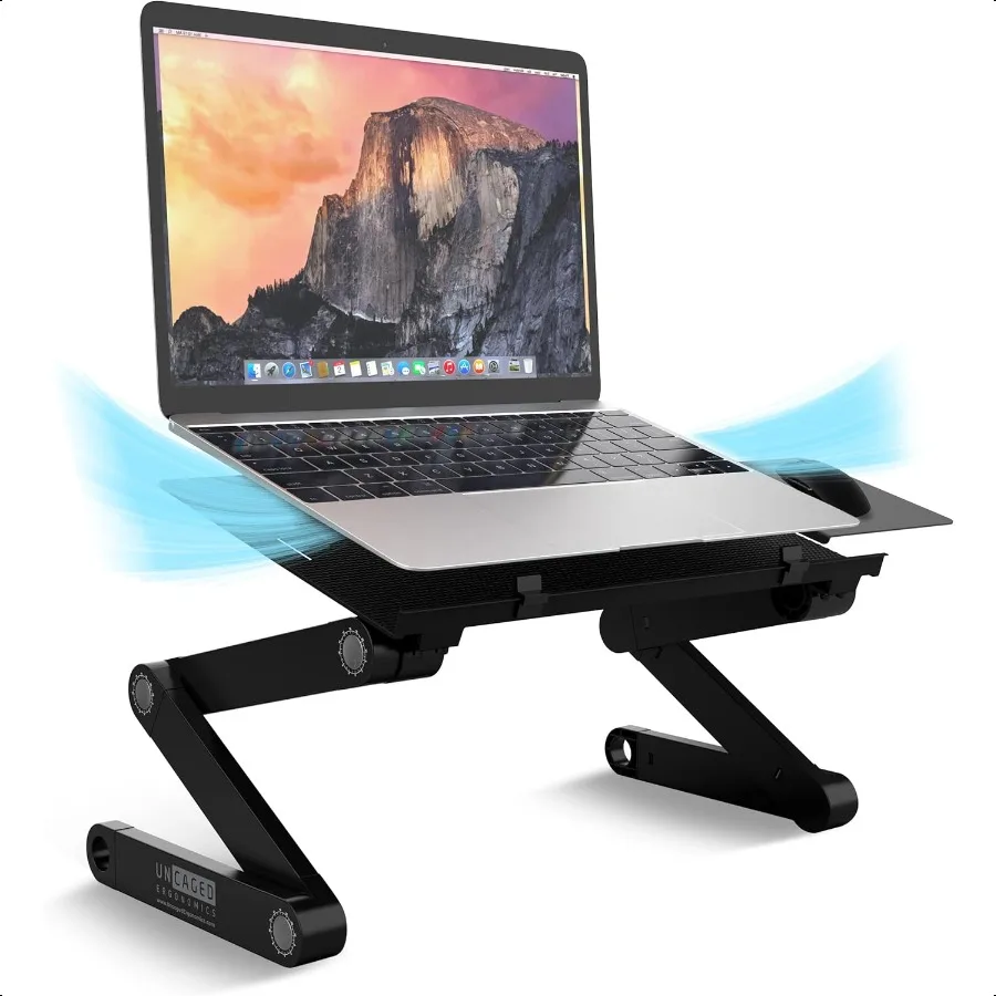 

WorkEZ Adjustable Laptop Stand for Desk Portable Laptop Stand Adjustable Height Foldable Cooling Computer Holder Riser for Desk