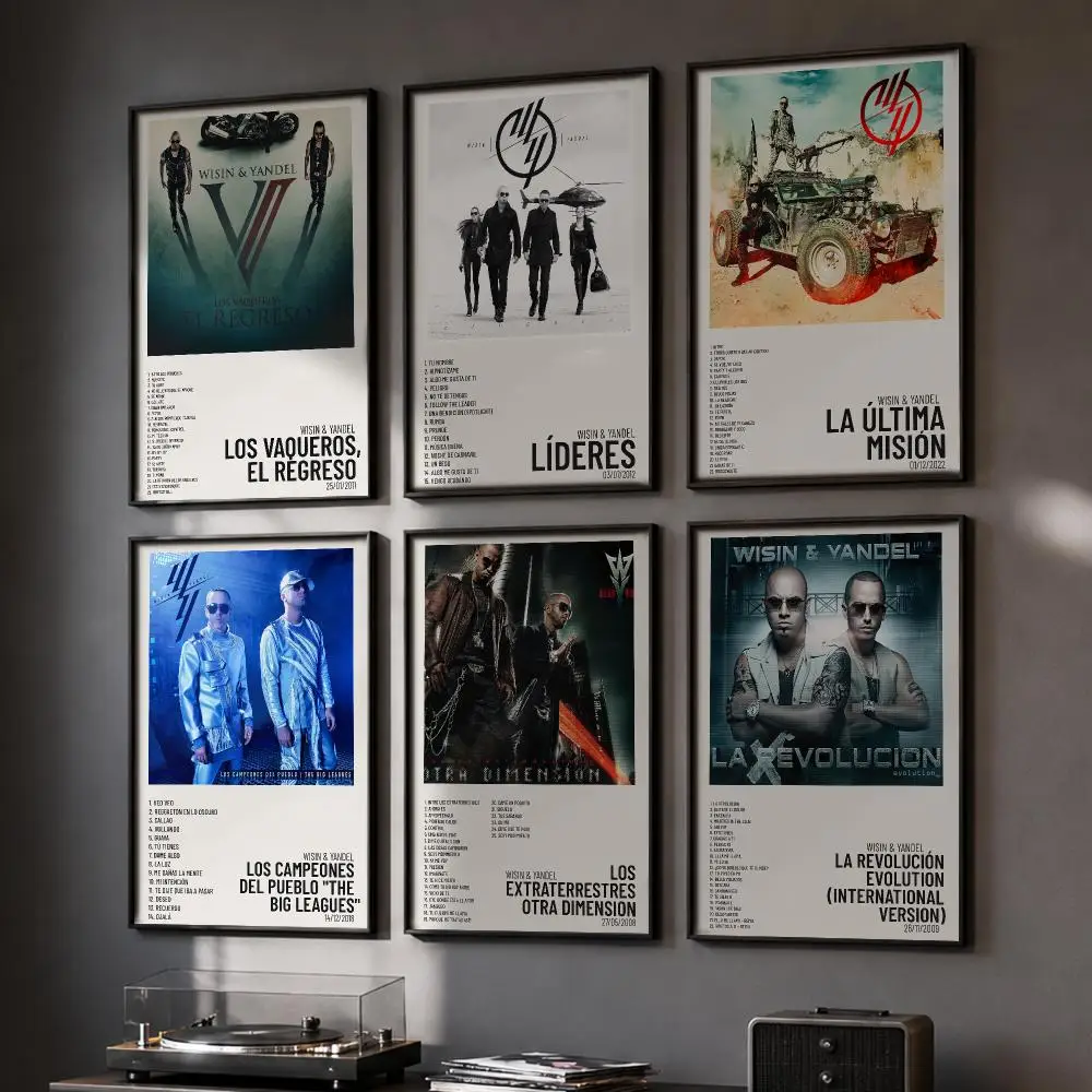 Wisin Yandel Music Album Poster HD Home Wall Stickers House Hallway Living Room Bedroom Bar Office Decor Art Prints