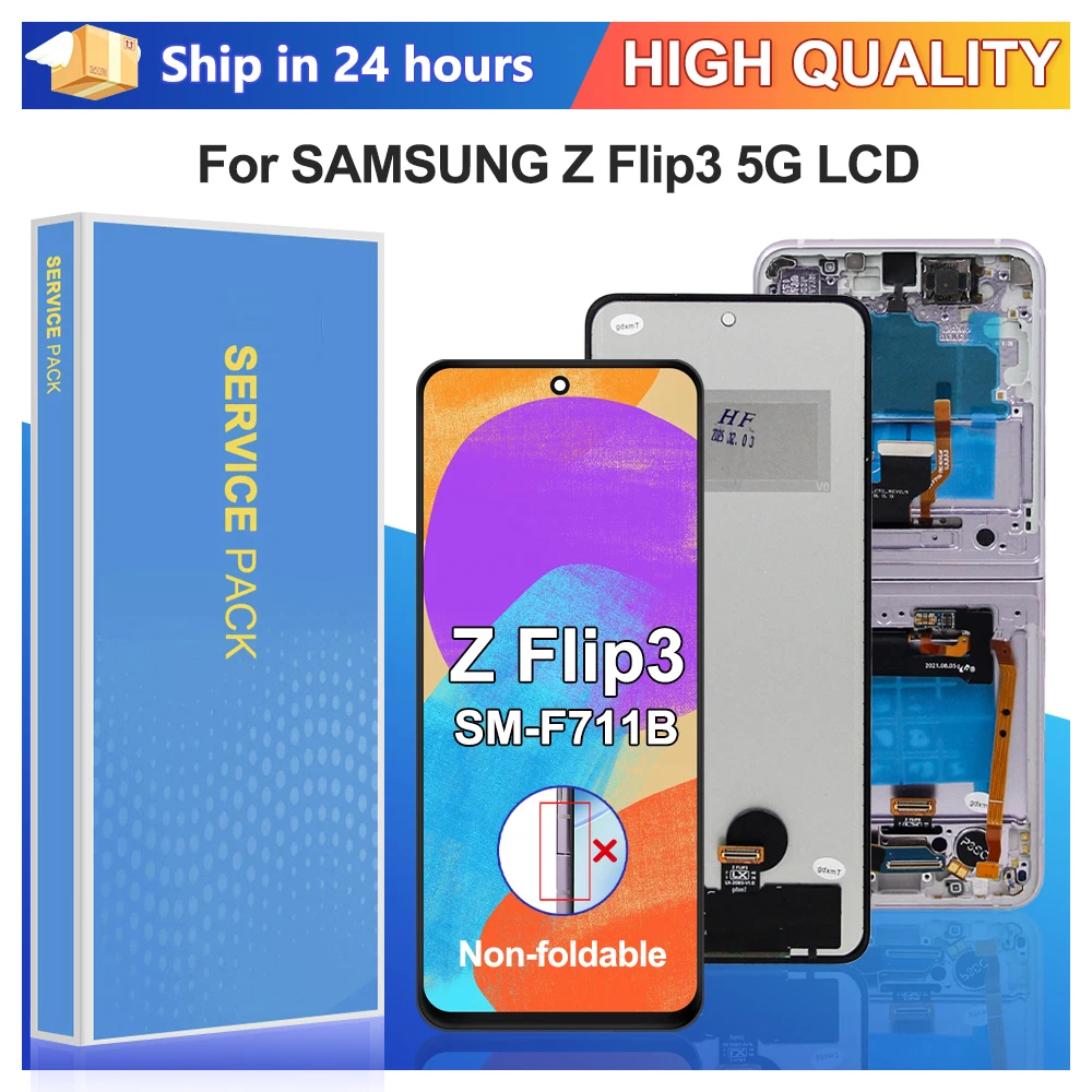 tft-lcd-for-samsung-z-flip-3-f711-lcd-display-touch-screen-for-samsung-z-flip3-5g-lcd-f711b-display-replacement-100-tested