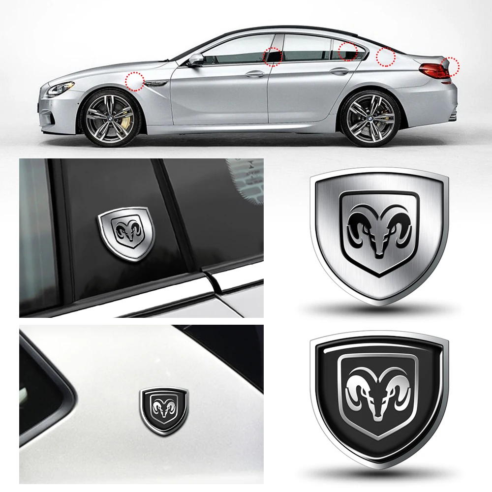 Estilo 3D Metal carrocería de coche guardabarros lateral insignia pegatinas Auto calcomanías decoración para Dodge Durango calibre Dakota Neon SXT Nitro Dart SRT