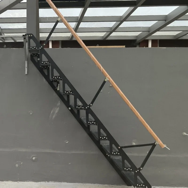 

Side wall to wall folding staircase to wall, home loft special ladder, retractable loft indoor apartment staircase