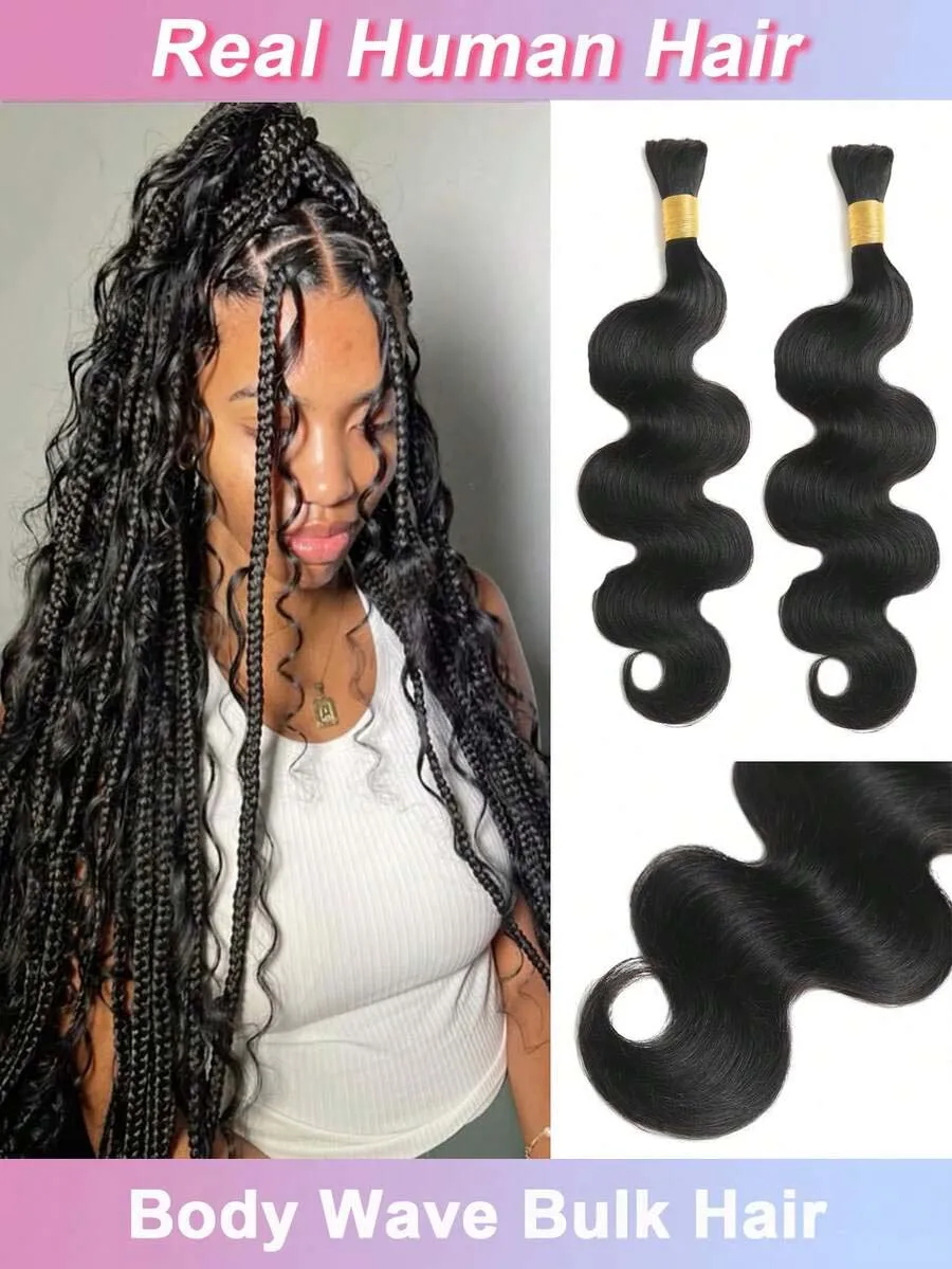 24 Inch Body Wave Braiding Hair 65g One Bundle/Pack Body Wave Bulk Human Hair for Braiding Unprocessed 15A Brazilian Human Hair Braiding Hair Extensions for Boho Braids Natural Black Daily Use Sc251f9a1f09743a9ac5dd9c7f2b0ad450