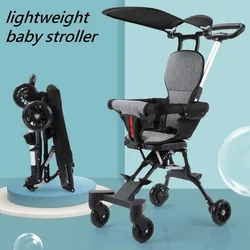 Lightweight Baby Stroller Folding Travel Carriage Cart Available Newborn Two-Way Seat High Children Four-Wheel Cart