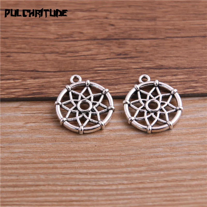 12pcs 20*22mm New Two Color Small Dream Catcher Charms Pendants For DIY Jewelry Handmade Making Accessorie P6702