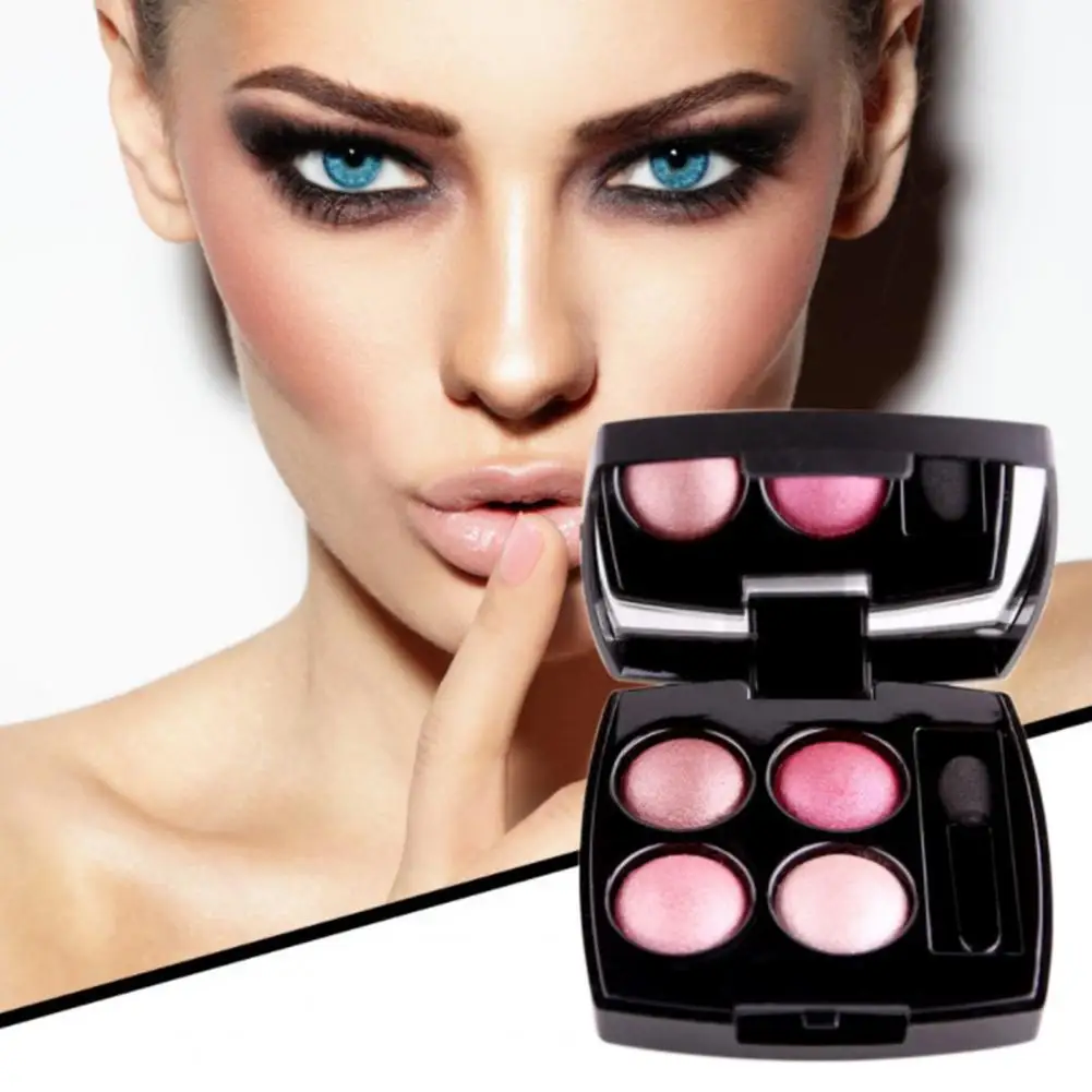 Multicolor Beautiful Pearlescent 4 Colors Eye Shadow Plate Portable Cosmetic Eyeshadow Palette Universal for Girl