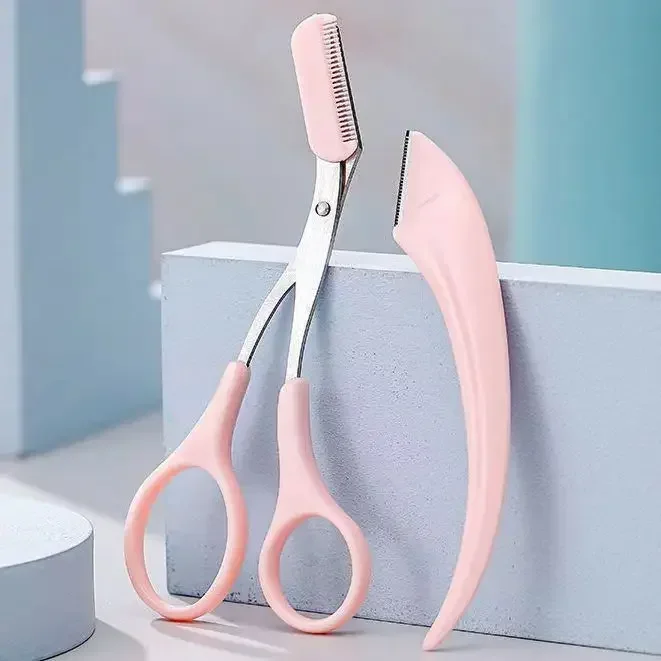 Eyebrow Trimming Knife Eyebrow Face Razor For Women Professional Eyebrow Scissors With Comb Brow Trimmer Scraper Accessories