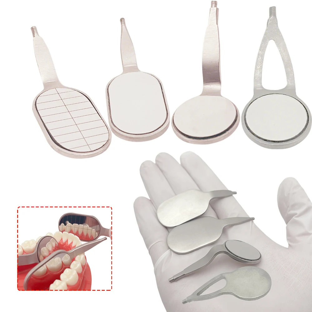 

High Quality Rhodium Plated Reusable Dental Mirror Long Type Oral Examination Tool Durable Easy to Clean for Dentist Supplies