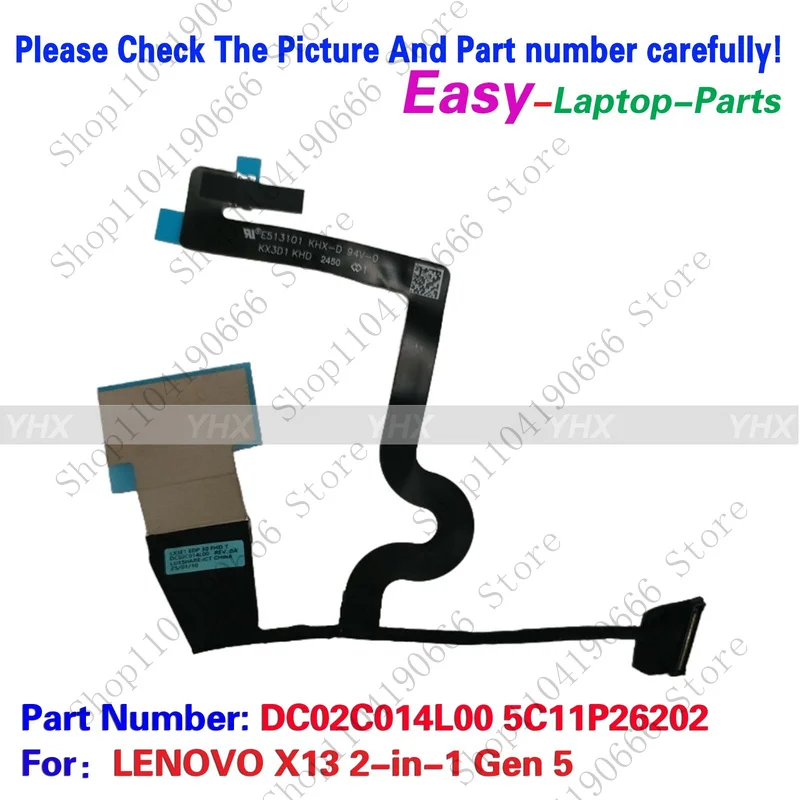 

GYX New For LENOVO X13 2-in-1 Gen 5 EDP FHD CABLE DC02C014L00 5C11P26202.