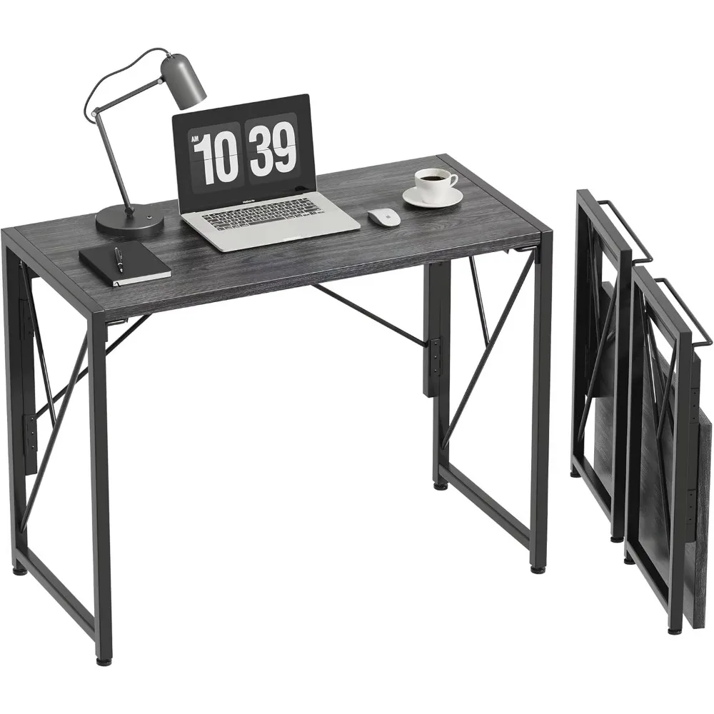 

Small Foldable Desk 31.5" Portable Desk for Bedroom, Home Office, Small Folding Table for Camping, Space Saving, Assembly, Grey