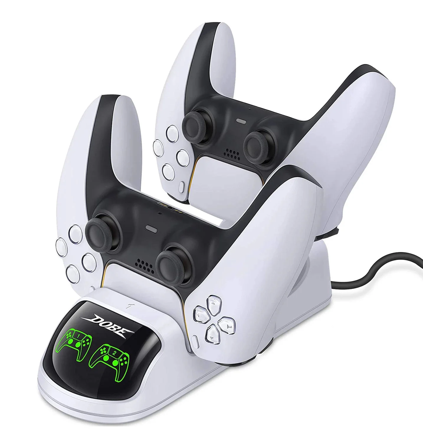 2022 PS5 컨트롤러 조이패드 조이스틱 핸들 USB 충전기, 플레이스테이션 5 듀얼센스 게임패드용 듀얼 USB 고속 충전 독 스테이션