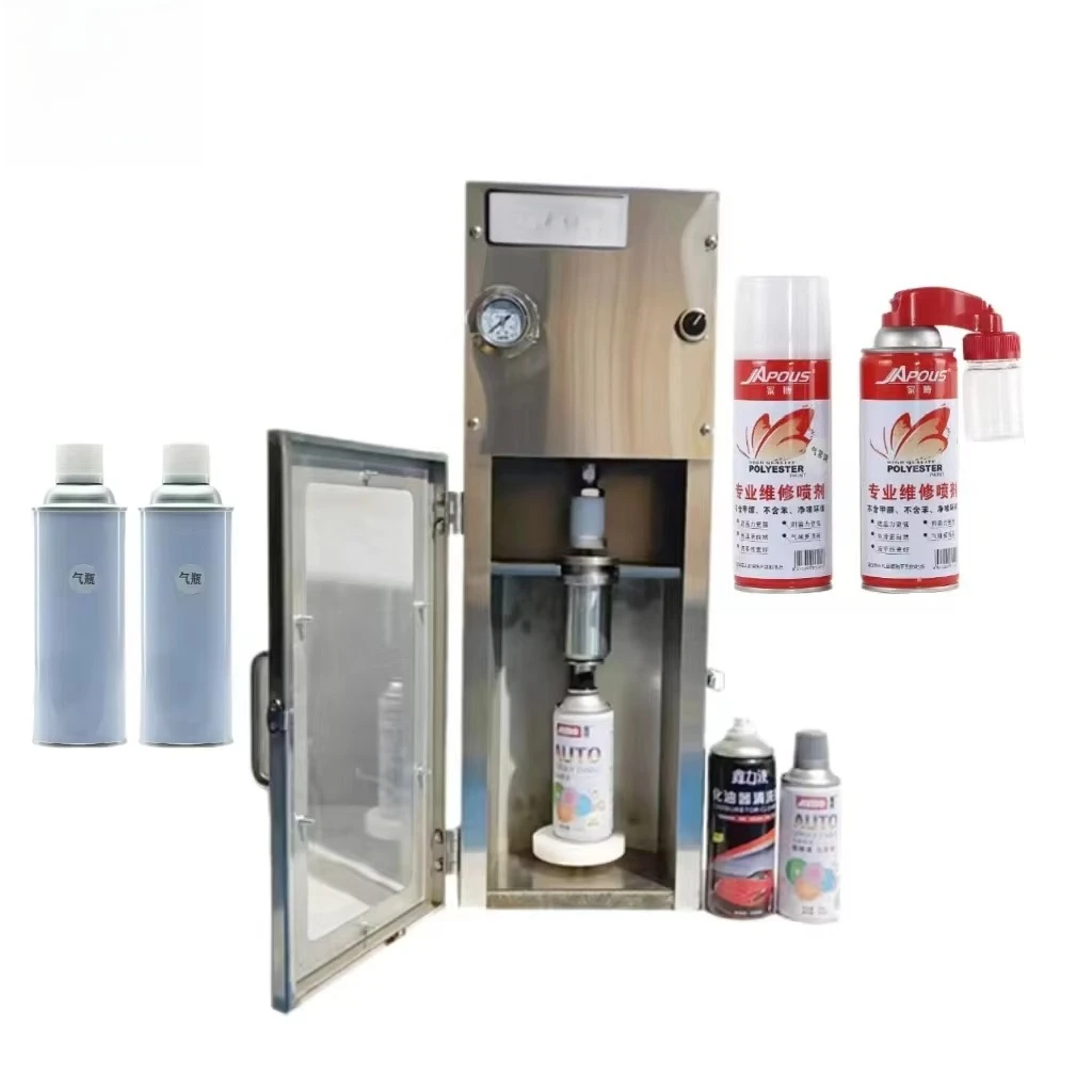 Small Semi-Automatic Aerosol Tank Filling Machine Manual Spray Can Freshener Equipment Self-Spraying Filling Equipment