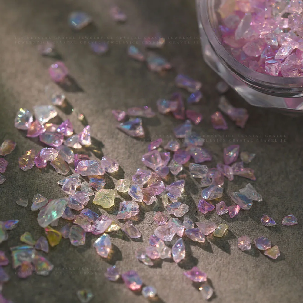 1 Flasche natürliche Kristall Nail Art Charms Kies Steine unregelmäßige Nagel DIY Dekoration Edelsteine für Y2K Nägel Juwelen auf Maniküre Teile