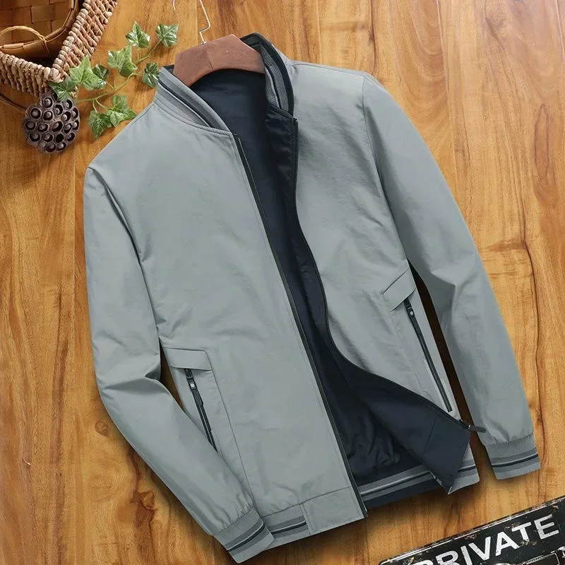 Spring and Autumn Men's Two-color Double-sided Jacket Baseball