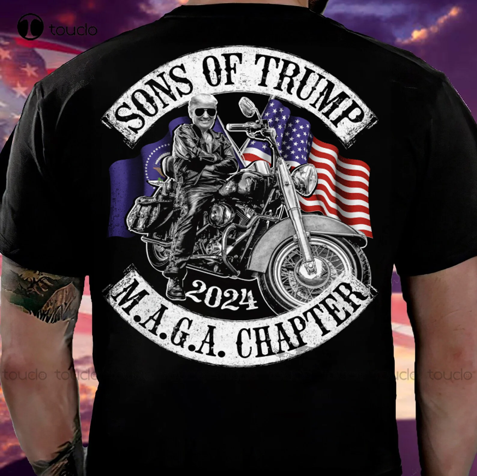 

Trump Biker 2024 Shirt Sons Of Trump Maga Chapter 2024 Anti Biden Vote Trump Tee Christmas Gift Xs-5Xl Streetwear