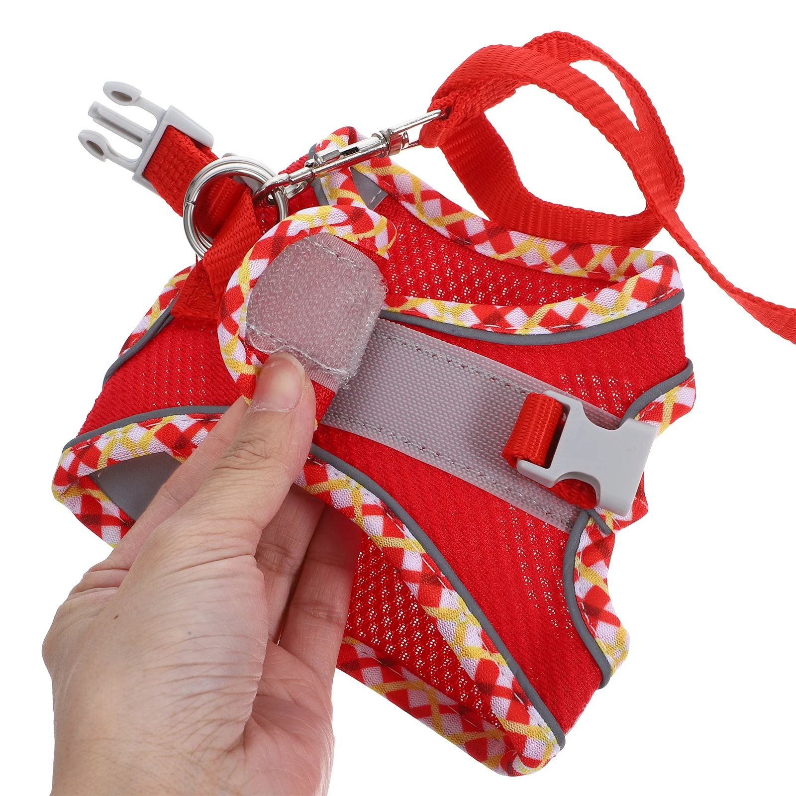 

1Set Small Kitten Harness Adjustable Wear-Resistant Polyester Light Vest Cat Walking Leash Harness for Small Cats