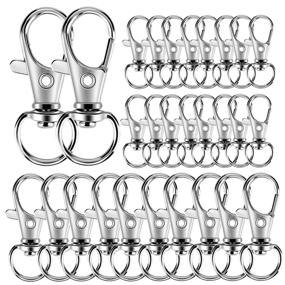 25-200Pcs Metal Swivel Snap Hooks Lobster Clasp Keychains Stainless Steel Swivel Key Chain Ring for Keychain Clip Jewelry Making