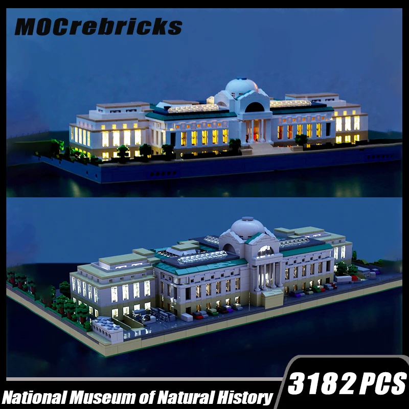 

MOC-57453 National Museum of Natural History Building Modularization Building Block Assembly Model Brick Toy Gifts