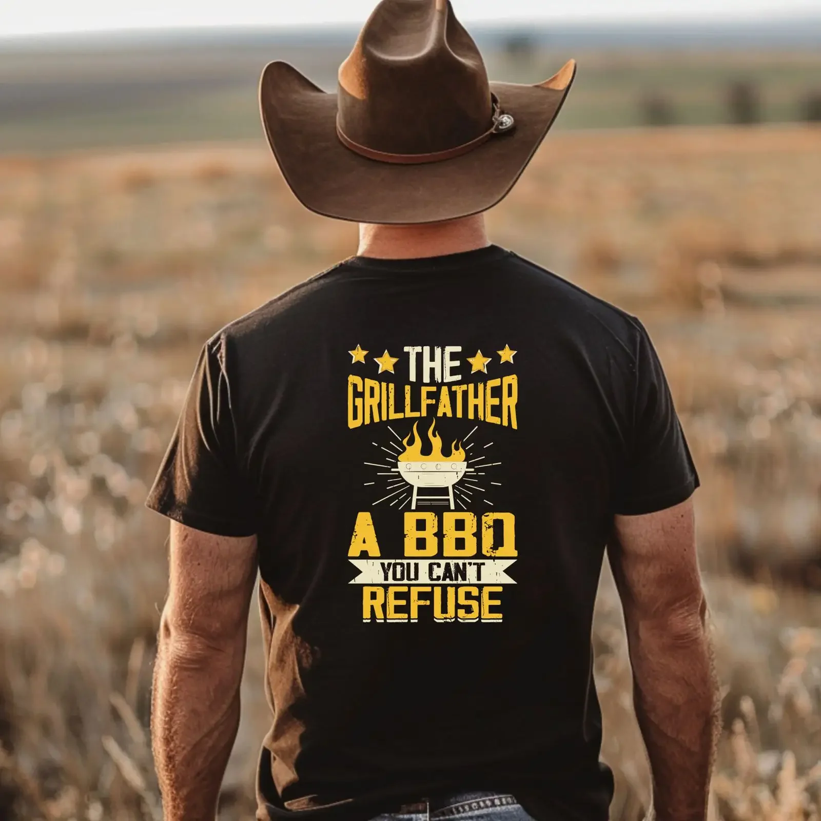 The Grill Father A BBQ You Can't Refuse T Shirt vintage Washed Slightly Versatile homme Casual Stretched fashion