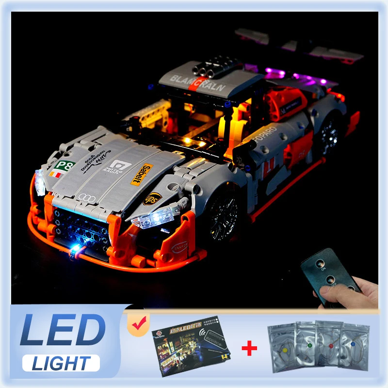 Zestaw oświetlenia LED RC do technicznego samochodu sportowego LEGO 10215 (tylko światło LED, bez modelu klocków)