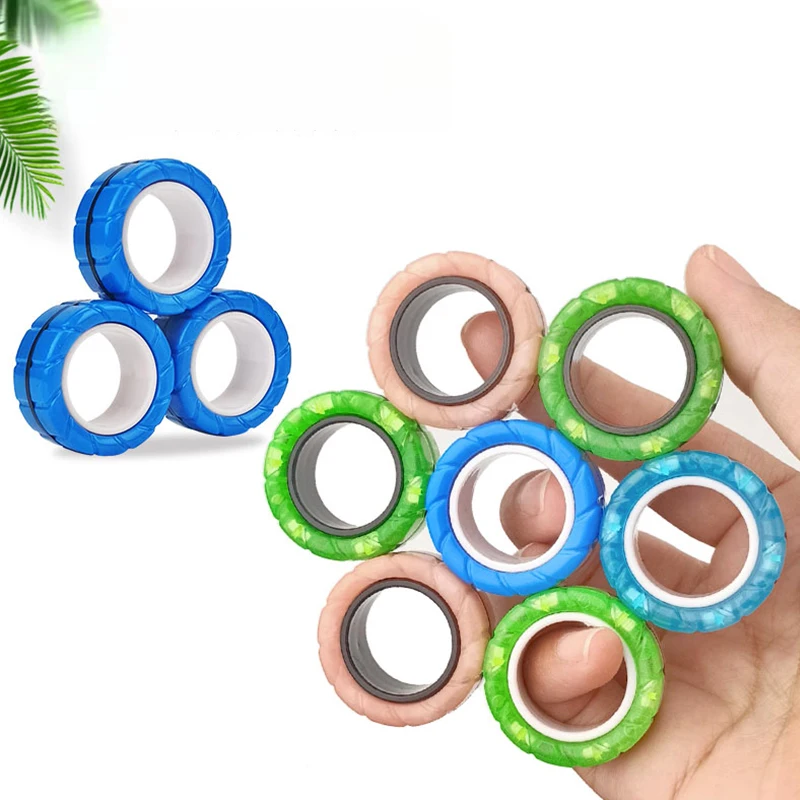 磁気リング フィジェット スピナー ストレス リリーフ おもちゃ 子供 大人 不安 減圧 フィジェット おもちゃ 感覚 クール スピナー リング セット