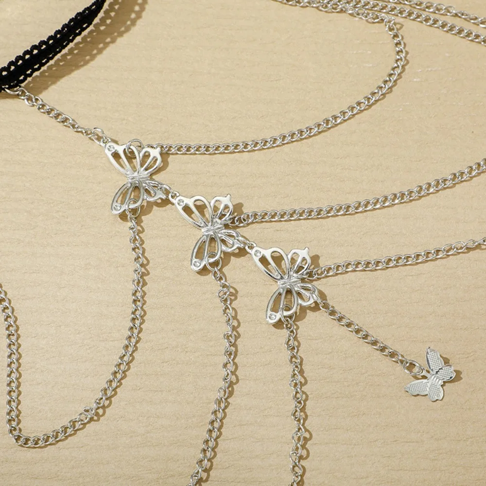 حار بيع مثير فراشة الساق سلسلة الاتجاه فراشة بيكيني الجسم الملحقات الدانتيل مطاطا الساق سلسلة سوار الإناث