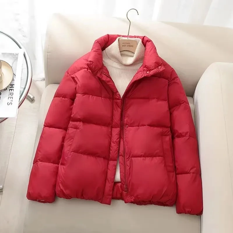 2023 New Women Parka Short Jacket Winter Thick Cotton Padded Coats Female Korean Loose Puffer Parkas Stand Collar Ladies Outwear