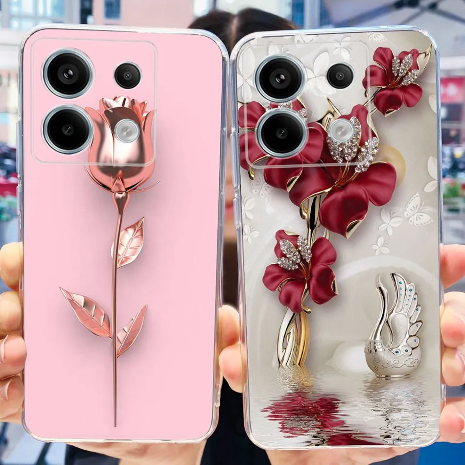 For Xiaomi Poco X6 Pro Case PocoX6 2023 Elegant Pattern Soft Silicone TPU Phone Cover For POCO X6 X 6 X6Pro 5G Bumper