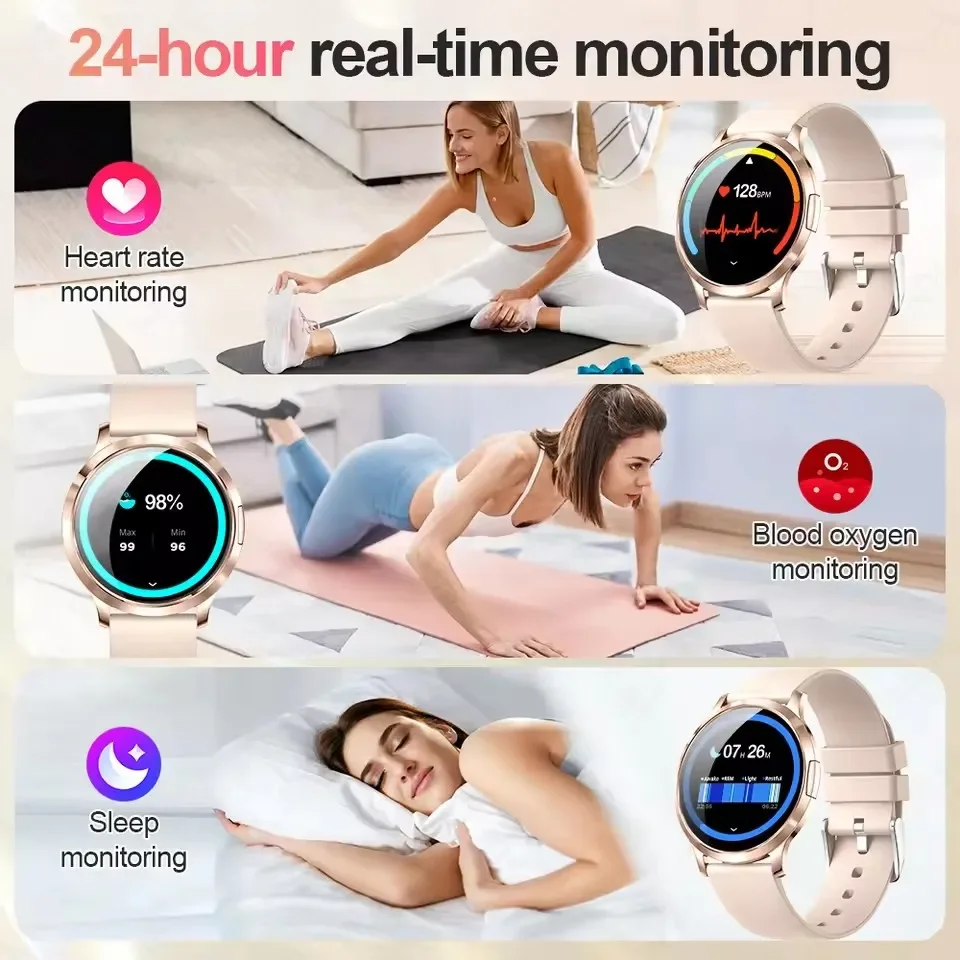 2025New 7.3MM Ultra Slim HD AMOLED Smart Watch Women Screen Always Display Time Heart Rate BT Calling High-end Fashion Smartwatc - Image 5