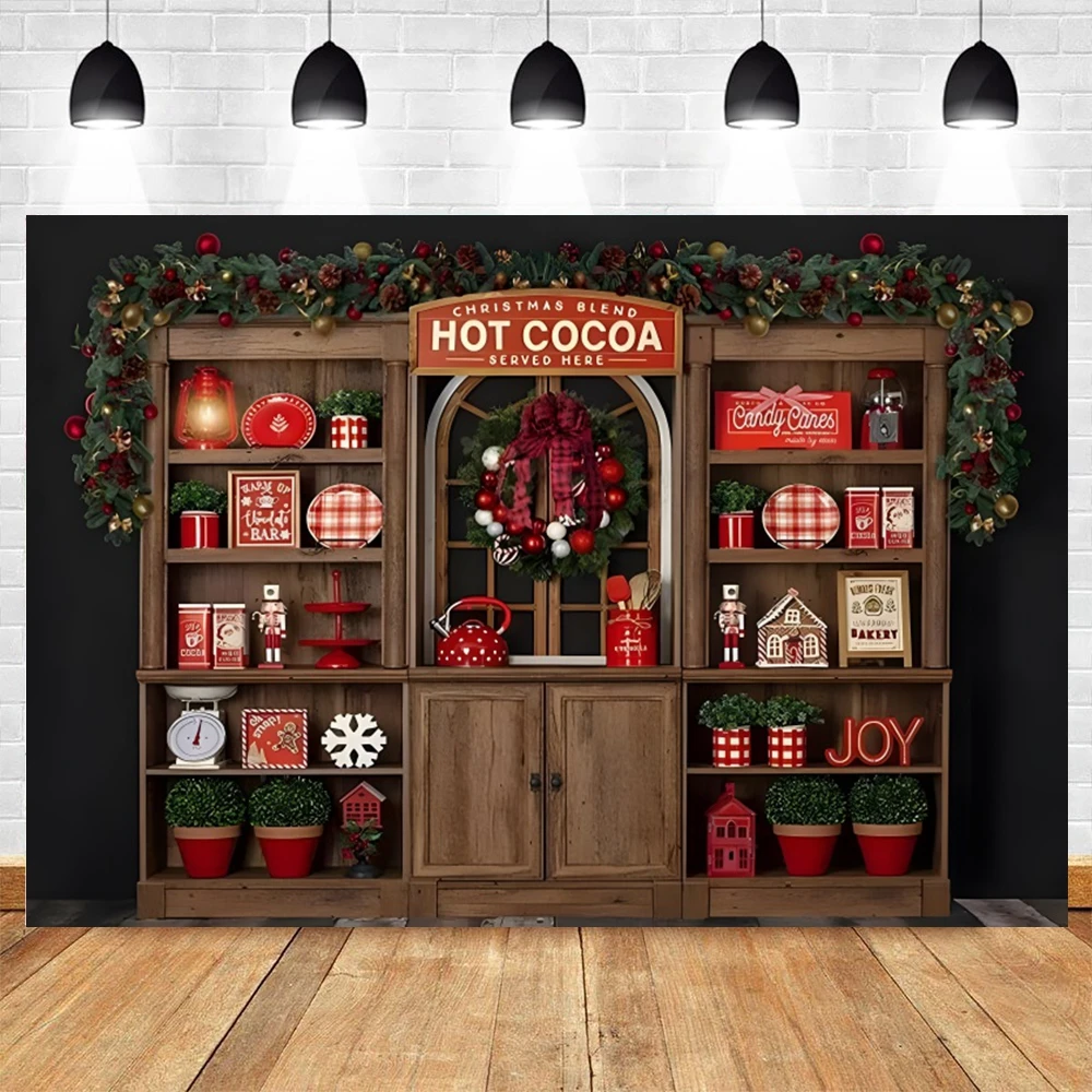 Christmas Fireplace Photography Backdrops Winter Xmas Tree Gift Family Festival Party Decor Banner Background Photo Studio Props