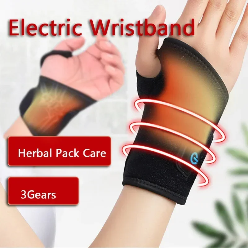 Self Heating Wrist Band Magnetic Therapy Support Brace Wrap Heated Hand Warmer Compression Pain Relief Wristband Sanitizer Belt