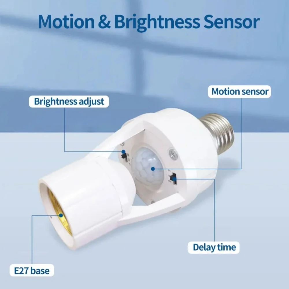 Human Induction Infrared Body Sensor E27 E26 Switch Bulb Holder Socket Adapter Converter AC85-265V Motion Sensor Lamp Head Base