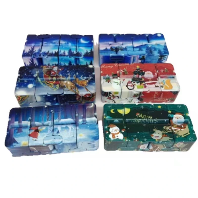 Colorful Infinite Cube Versatile Cube Christmas Decompression Starry SkyFlip Pocket Fold Cube Gifts For Adults And Children