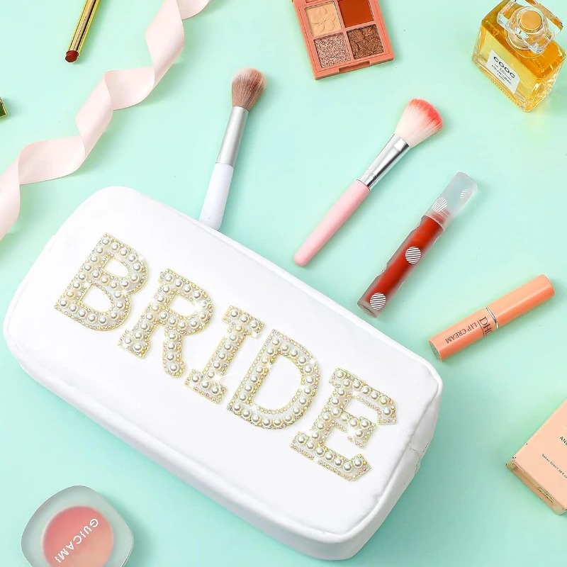 Bride Water Proof Bride To Be Cosmetic Makeup Bag Hen Party Gifts Bachelorette Party Decorations Wedding Bridal Shower Favor